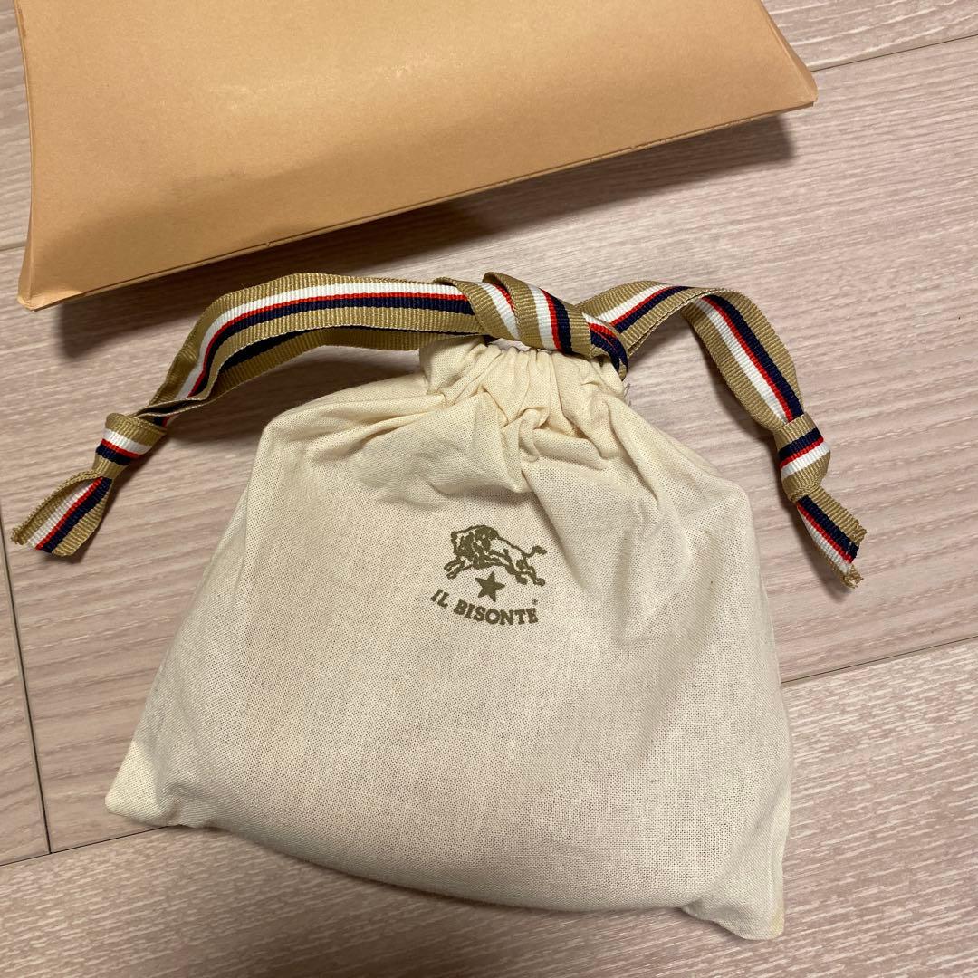 IL BISONTE レザー ケース レッド※オリジナル巾着、箱付き