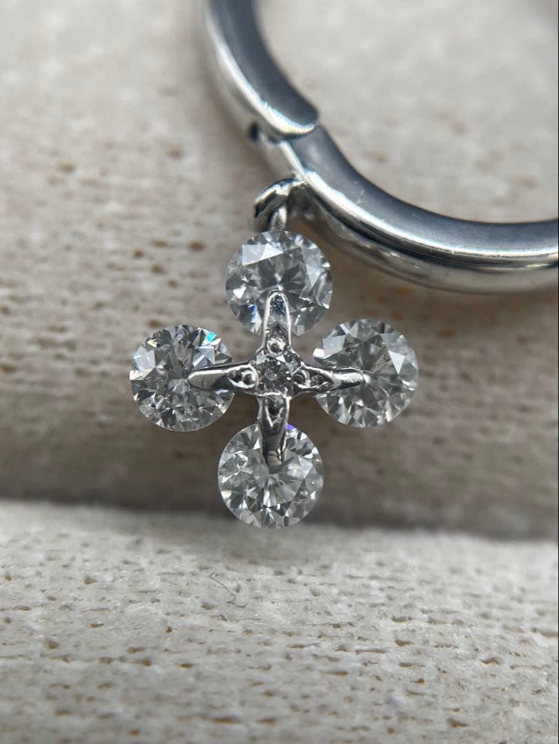 JL186★高級 ダイヤモンド0.6ct プラチナ フープピアス