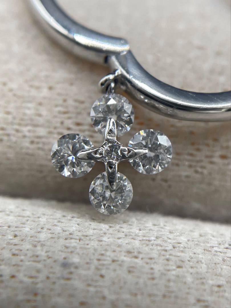 JL186★高級 ダイヤモンド0.6ct プラチナ フープピアス