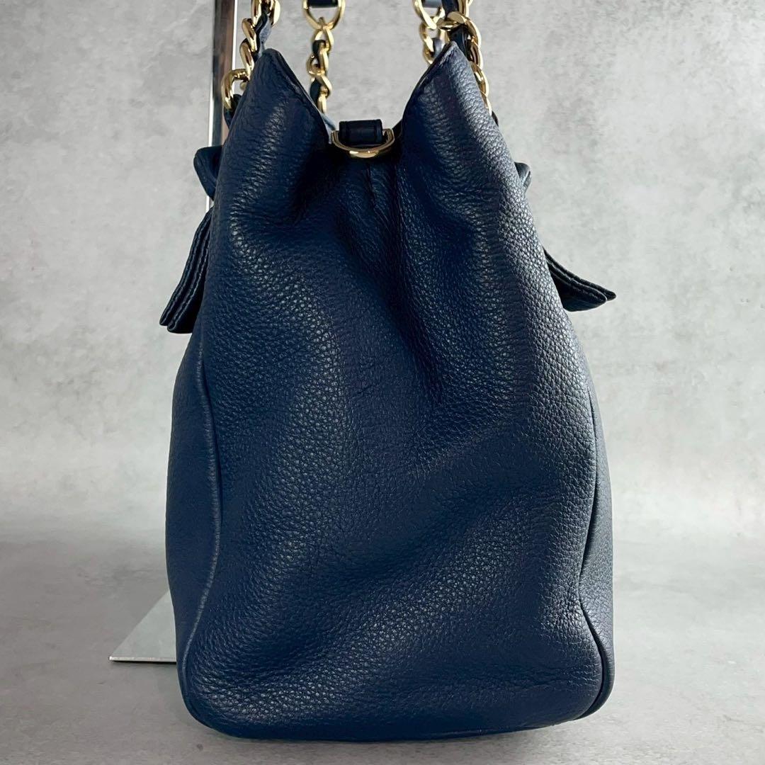 ✨美品✨トリーバーチ　ハンドバッグ　2way クロスボディ　チェーン　レザー　紺