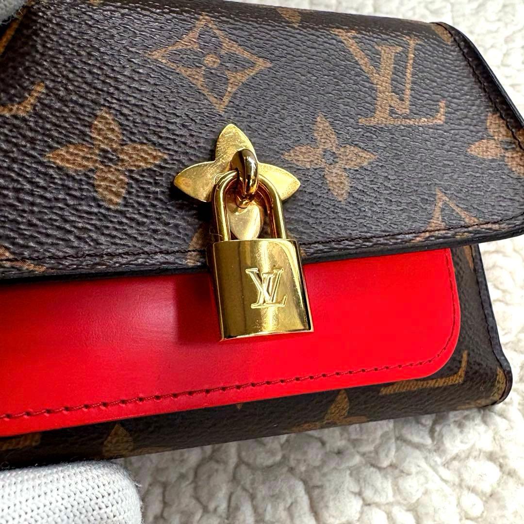美品 ルイヴィトン ポルトフォイユ フラワー コンパクト 三つ折り財布