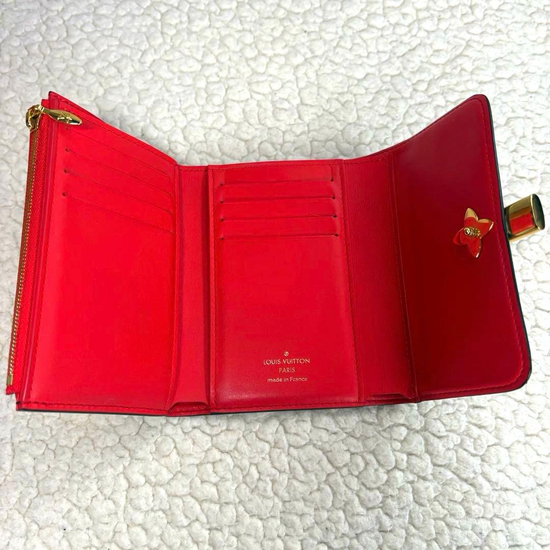 美品 ルイヴィトン ポルトフォイユ フラワー コンパクト 三つ折り財布
