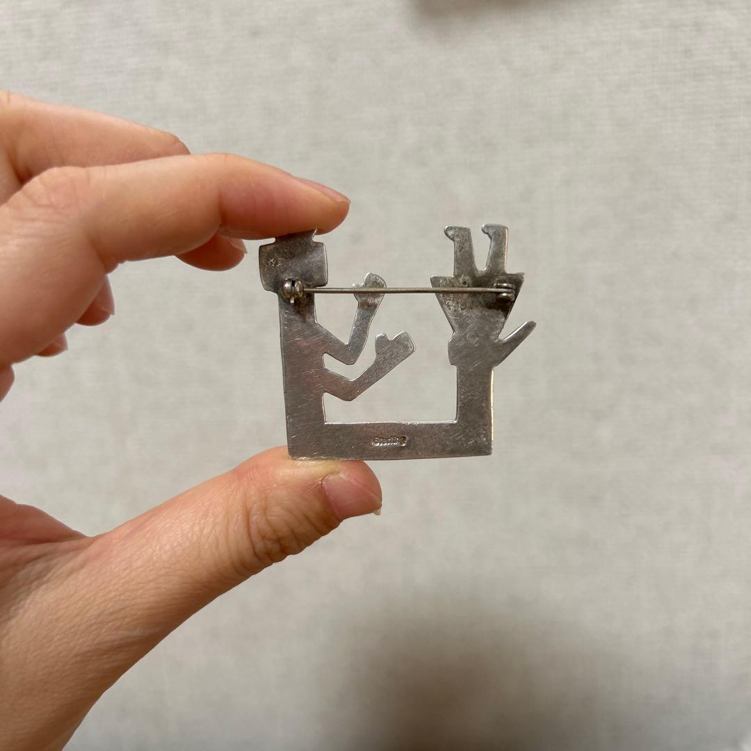 ヴィンテージ　ナバホ族　シルバー 　ピン ブローチ　ネイティブアメリカン