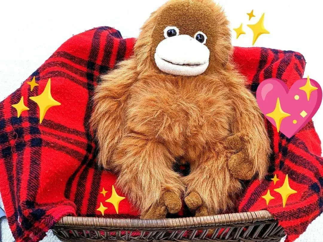 ♡超希少♡オラウータンぬいぐるみ　鳴くヌイグルミLサイズ♡日本製品ヴィンテージ★