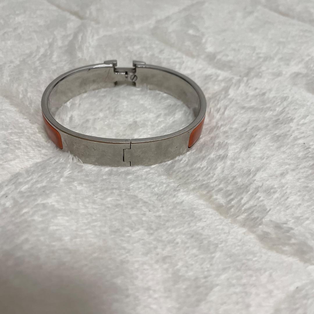 エルメス　バングル　オレンジ、ステンレス