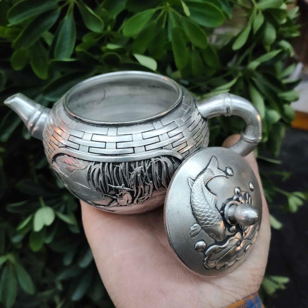 銅器 姜太公釣魚 徳利 急須 茶道具 工芸品 美術品 置物