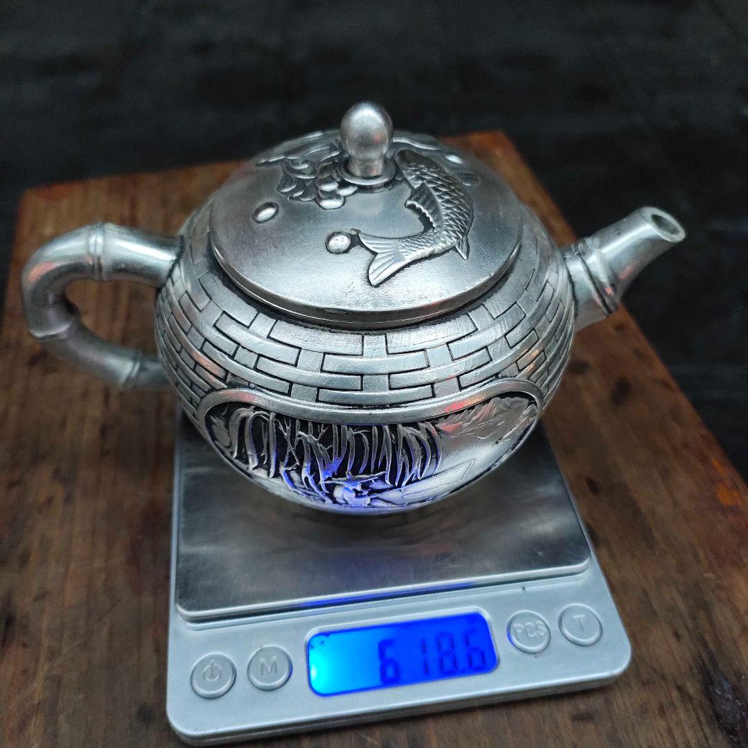 銅器 姜太公釣魚 徳利 急須 茶道具 工芸品 美術品 置物