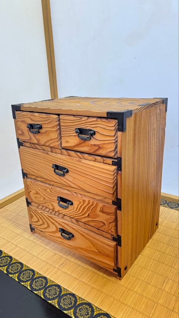 木製和風タンス 引き出し5つ