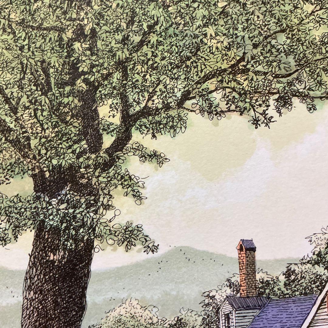 織田義郎 草原の家 Green Field Ⅱ アメリカ 絵画 版画 リトグラフ