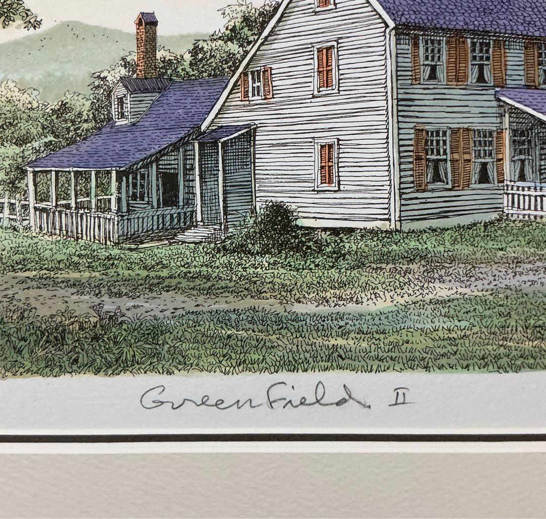 織田義郎 草原の家 Green Field Ⅱ アメリカ 絵画 版画 リトグラフ