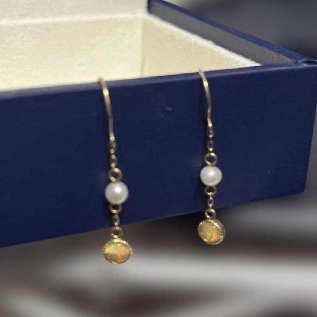 キュイキュイ cuicui オパール パール k10 フック ピアス 現行品