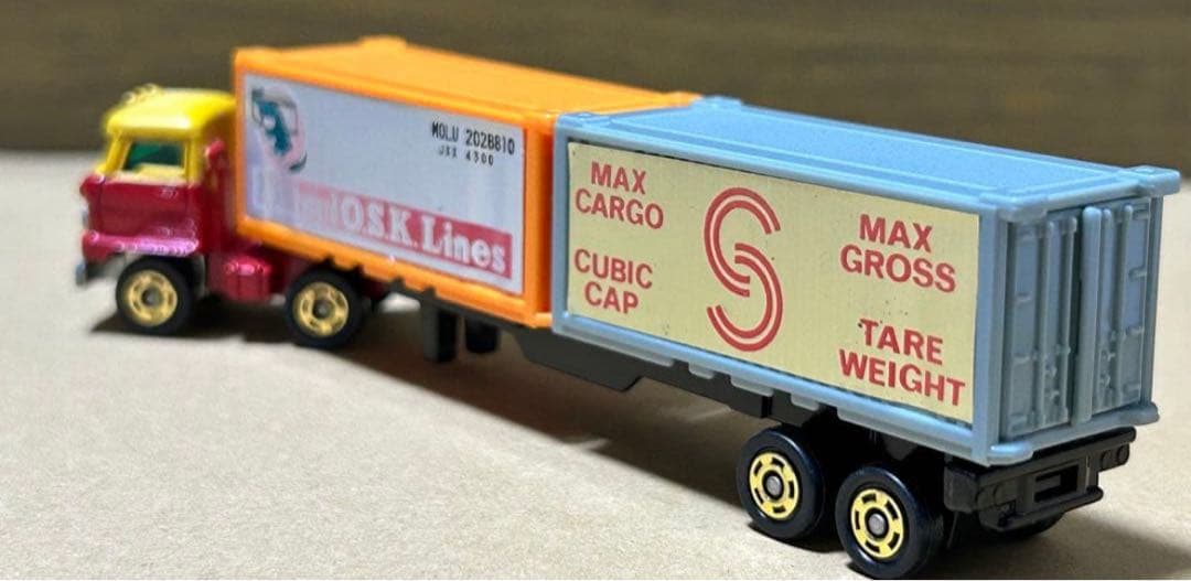 日本製 ロングトミカ L1 日野セミトレーラー 海上コンテナ運搬車