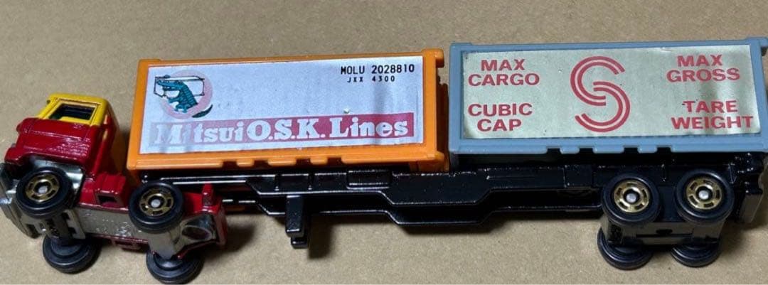 日本製 ロングトミカ L1 日野セミトレーラー 海上コンテナ運搬車