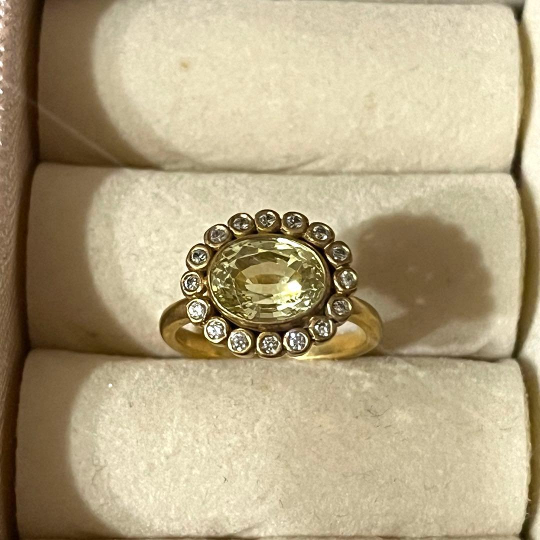 マジョラム marjoram 天然石 ゴールドリング イエローオーバルストーン