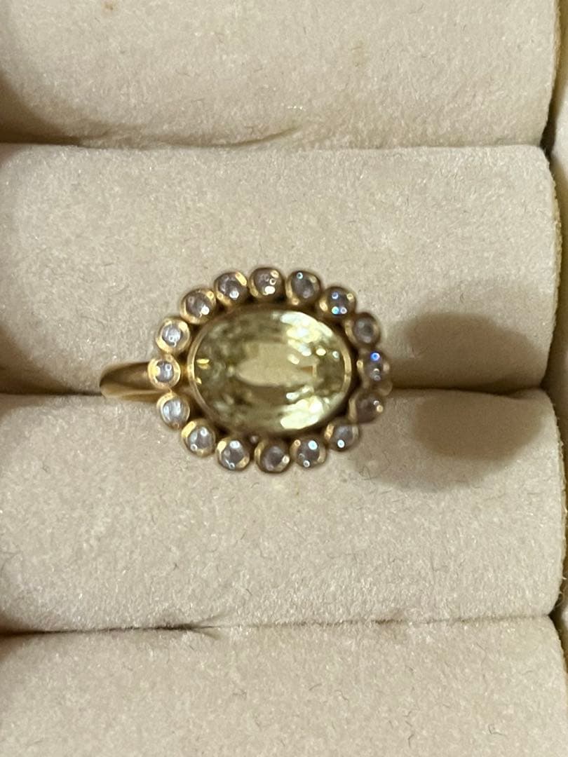 マジョラム marjoram 天然石 ゴールドリング イエローオーバルストーン