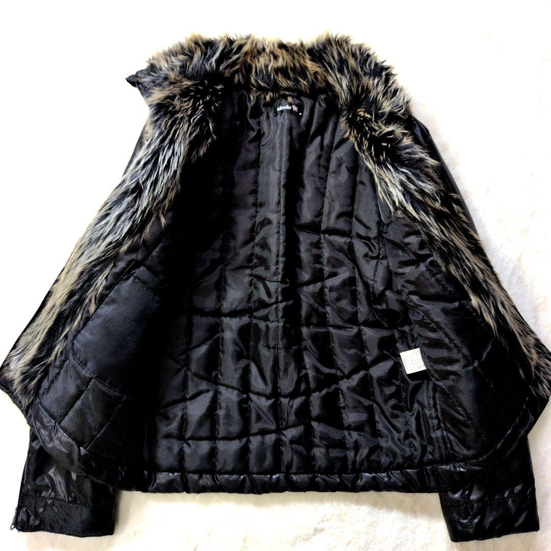 Y2K opium dark core 鬼ファー zip 中綿ジャケット 光沢