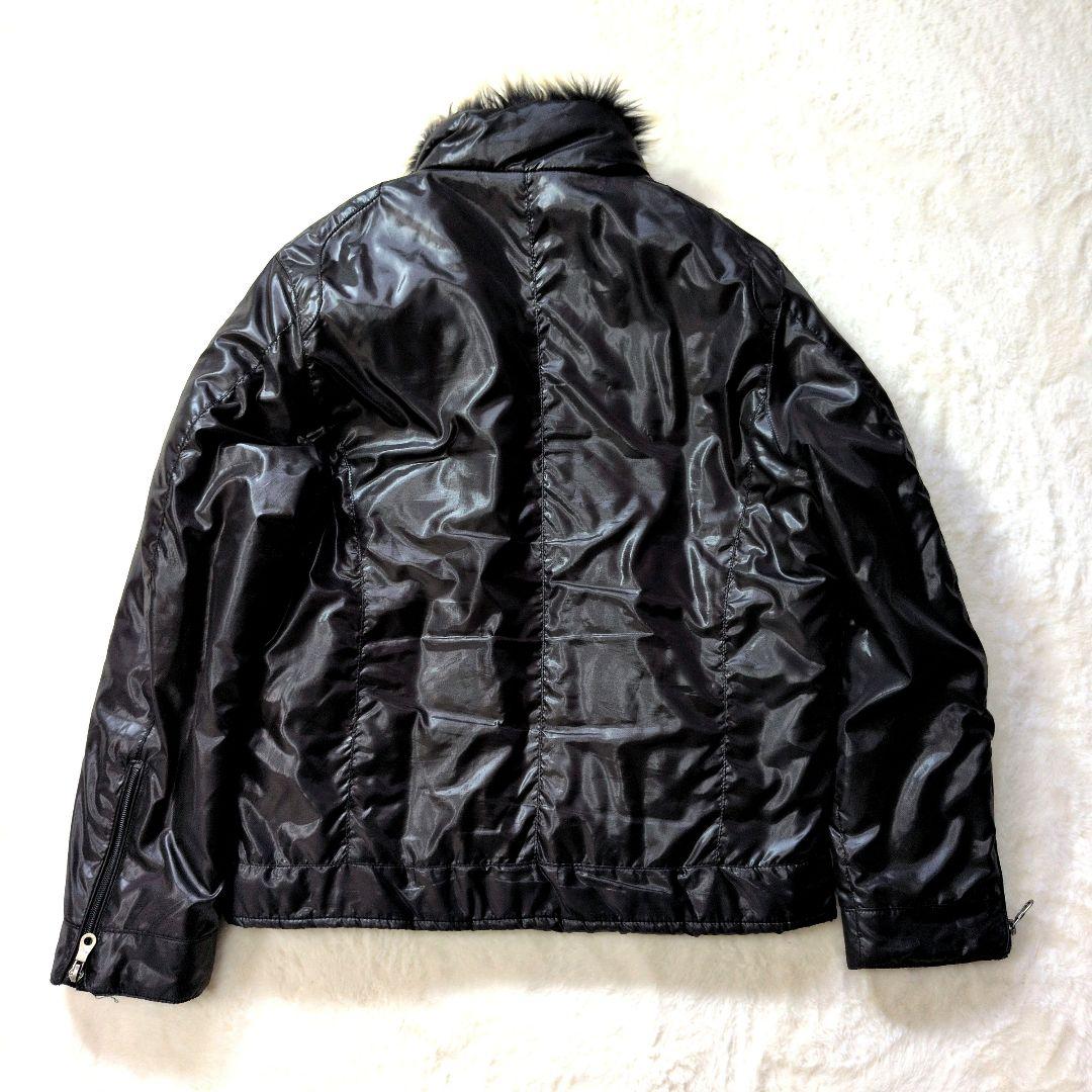 Y2K opium dark core 鬼ファー zip 中綿ジャケット 光沢