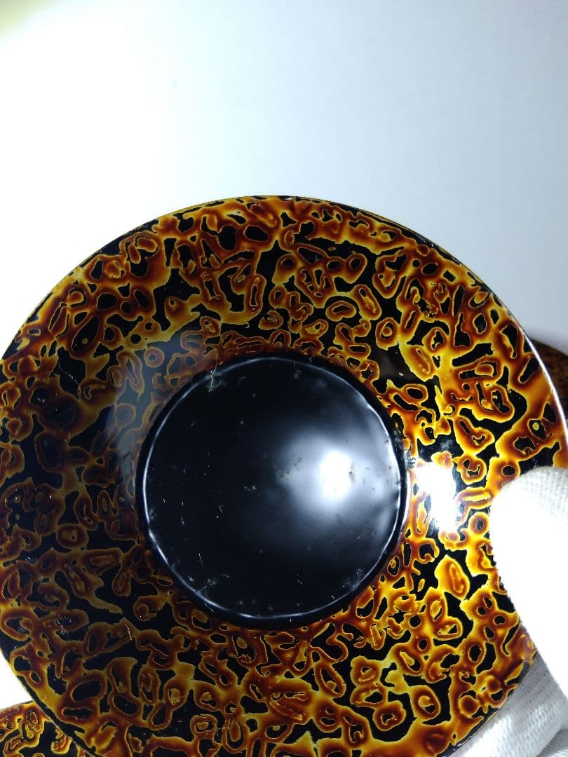 昭和レトロ　5個　会津塗　金虫喰塗　国産漆器　折笠漆器店　約9×2㎝