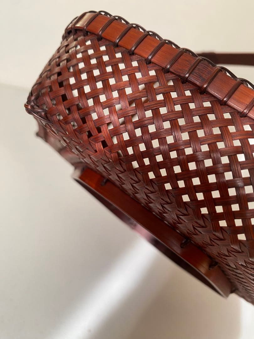 京都　祇園　西河　手付き竹籠