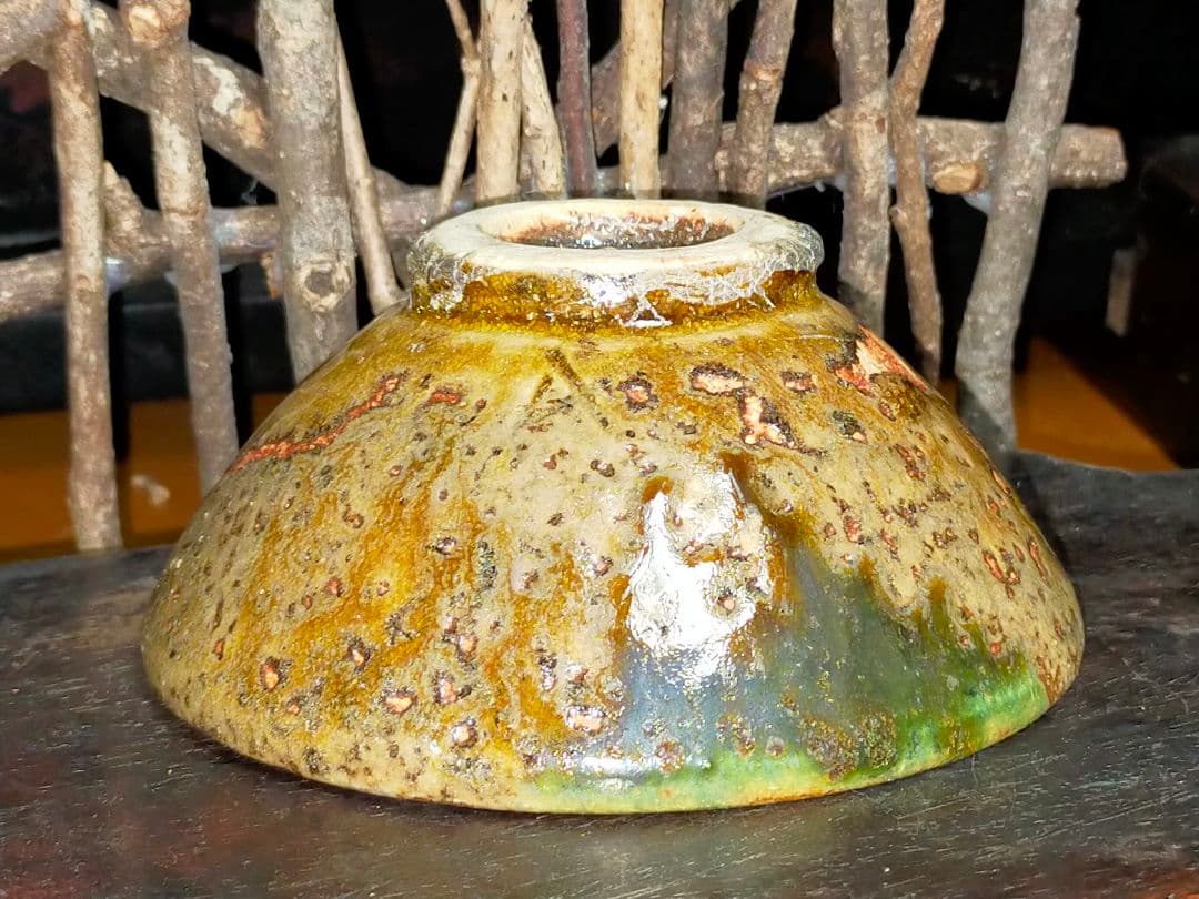 ♥美濃焼　小さな　黄瀬戸　茶碗　茶道具　骨董　古玩