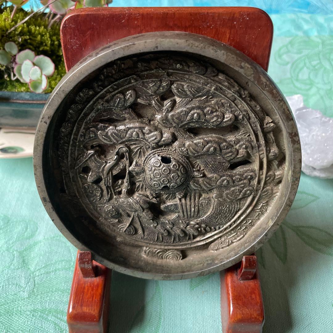 青銅鏡　鶴　亀　松