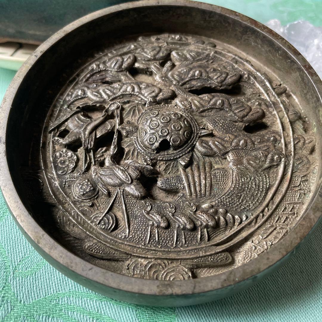 青銅鏡　鶴　亀　松