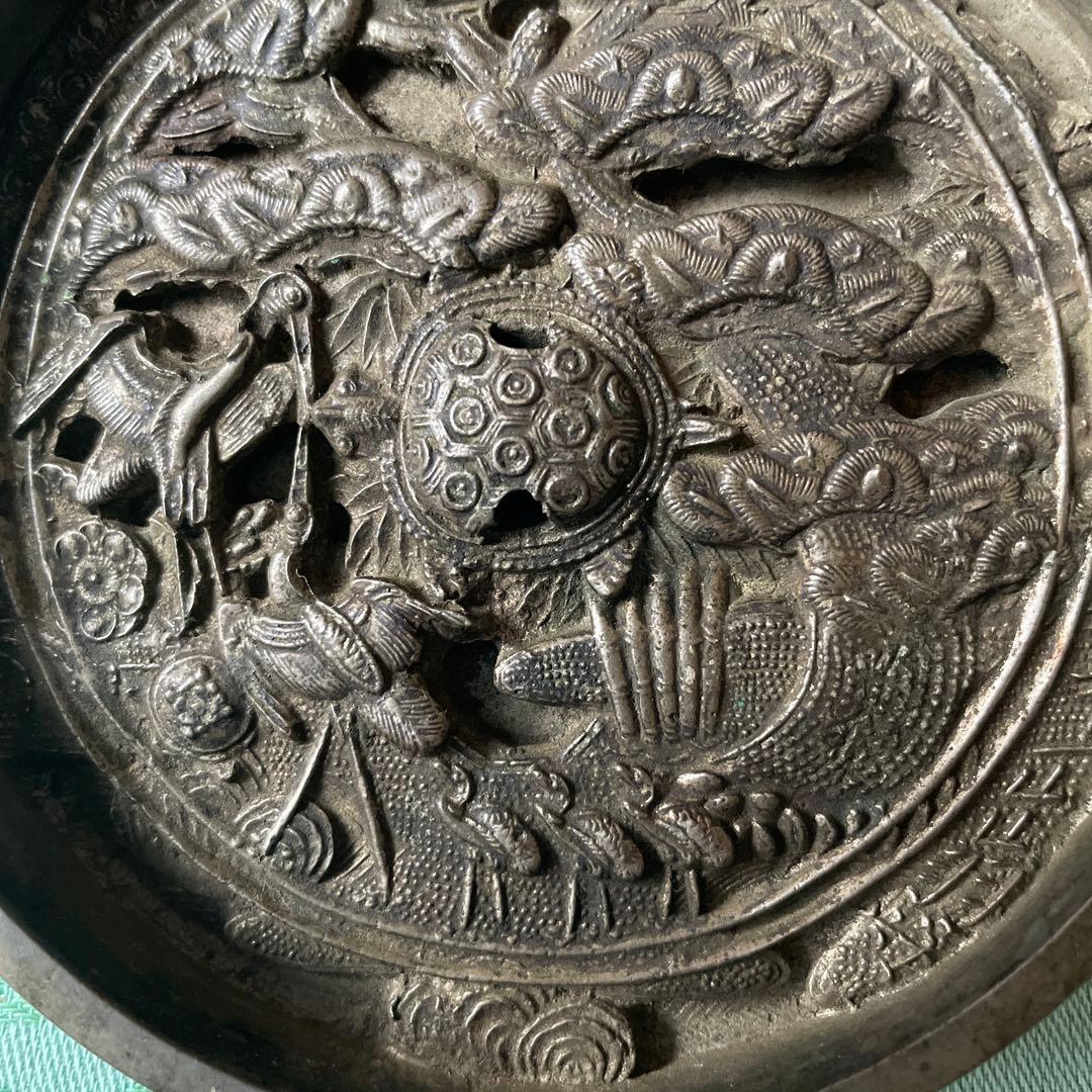 青銅鏡　鶴　亀　松