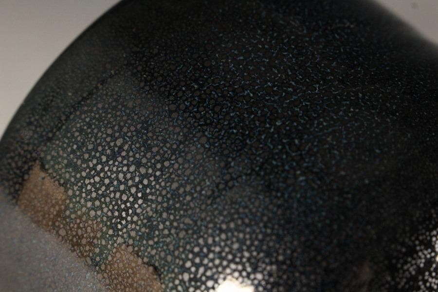 茶道具 油滴天目釉 筒 茶碗 共箱(K-A362)