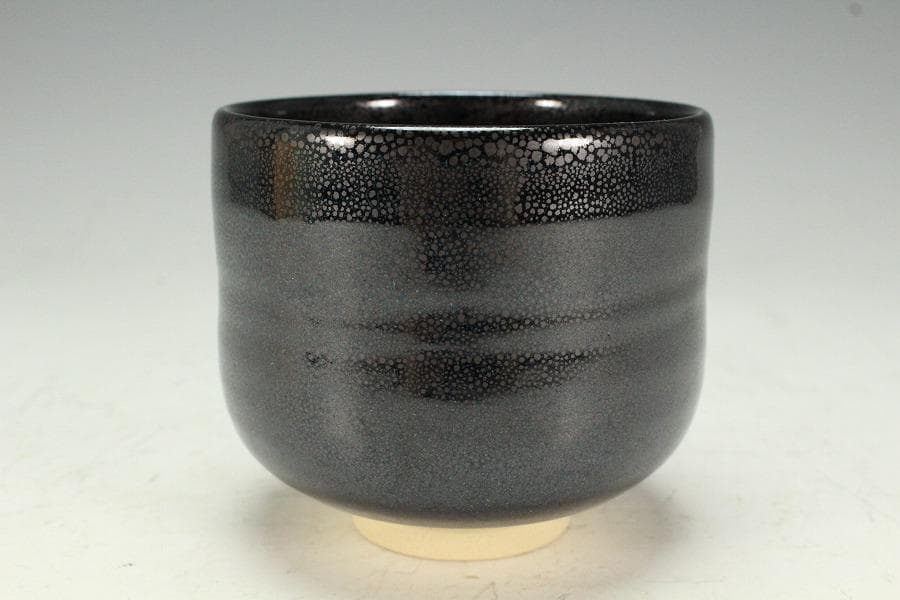 茶道具 油滴天目釉 筒 茶碗 共箱(K-A362)