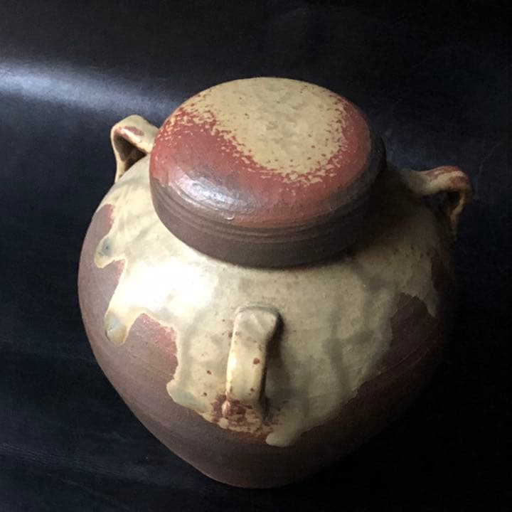 蔵から凄い雰囲気のあるフタ付きの壺が出てきた、茶道具、古美術品、壷、中国骨董