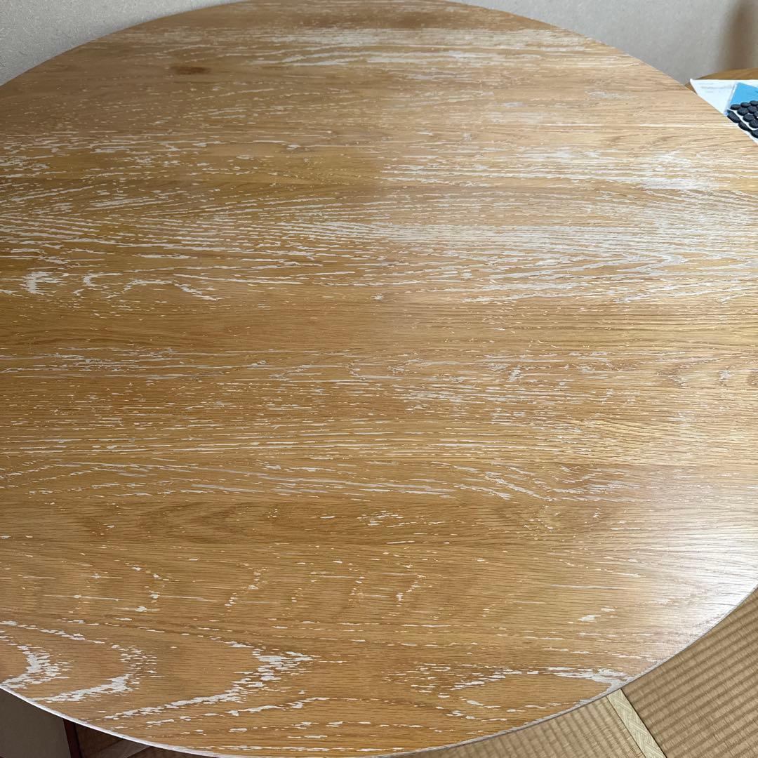 たのメル便/直引　天然木オーク無垢ダイニングテーブルのみ  円型120