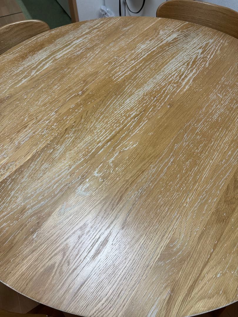 たのメル便/直引　天然木オーク無垢ダイニングテーブルのみ  円型120