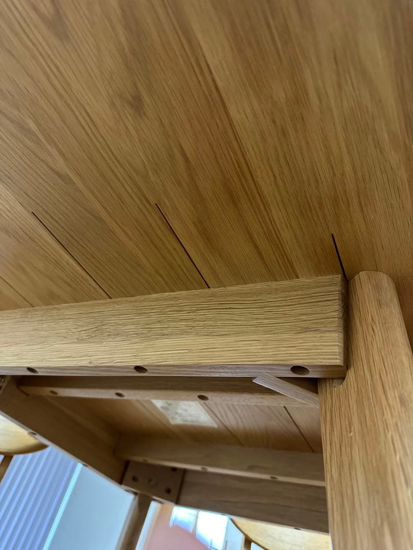 たのメル便/直引　天然木オーク無垢ダイニングテーブルのみ  円型120