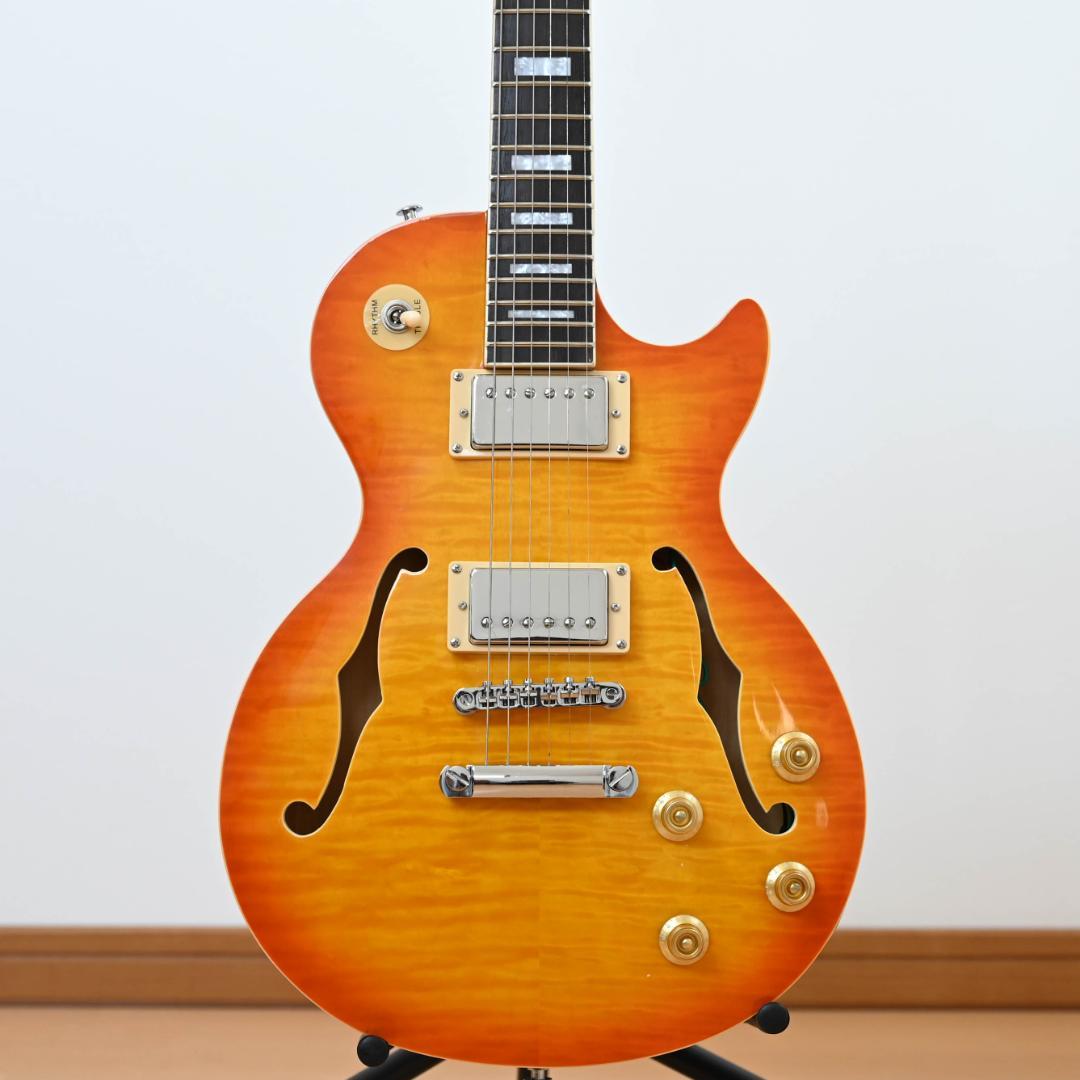 PLAYTECH レスポール型 Fフォール エレキギター サンバースト G006