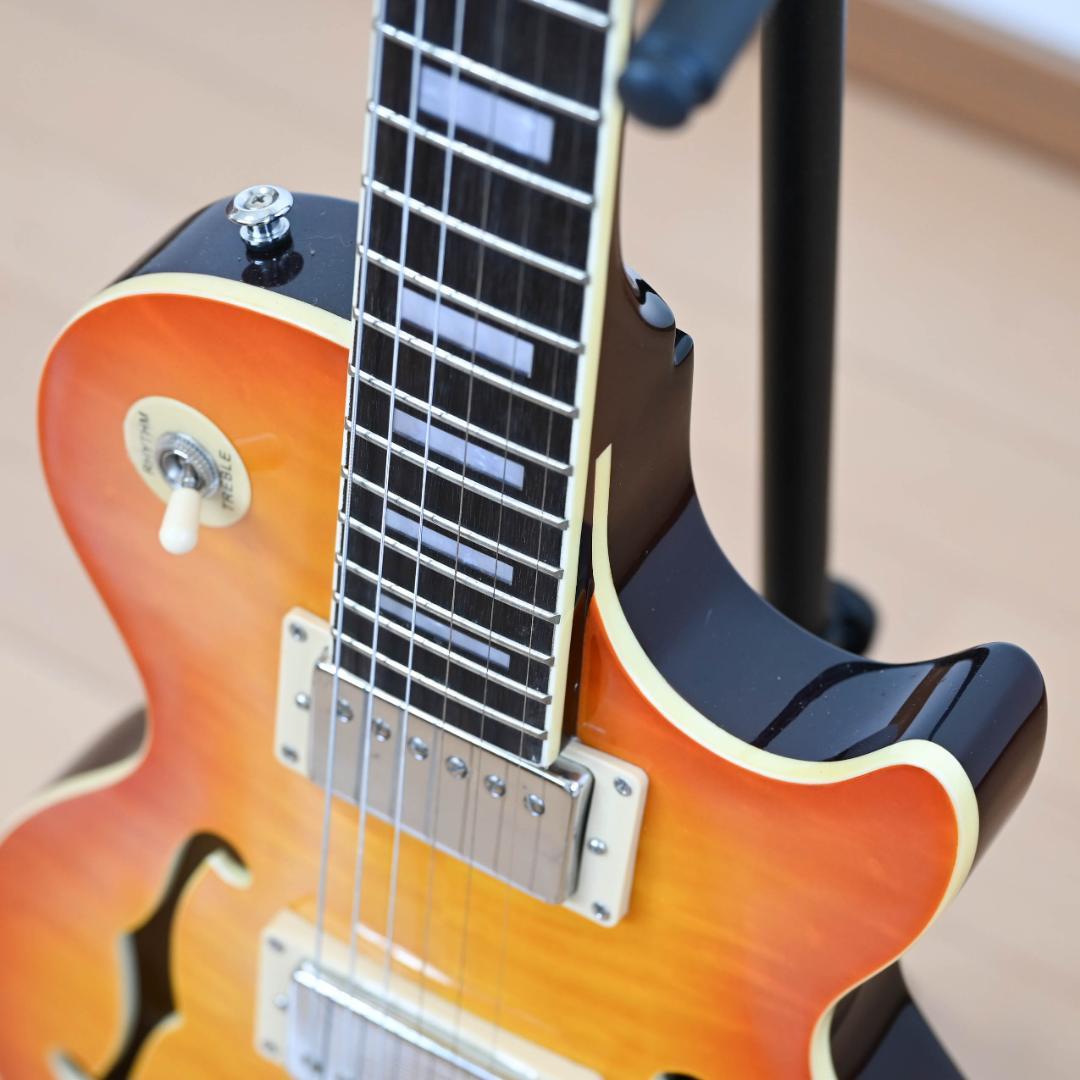 PLAYTECH レスポール型 Fフォール エレキギター サンバースト G006