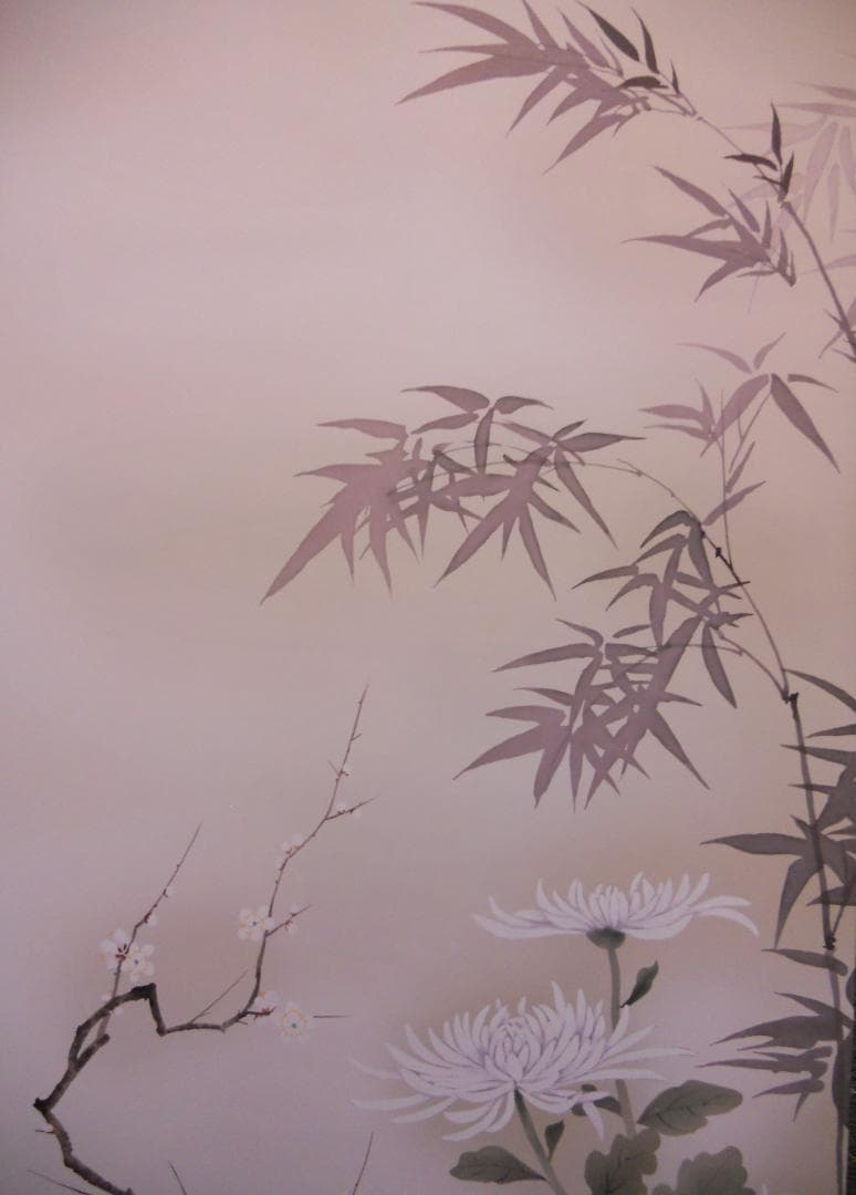 掛け軸 児玉翠峰 四君子 絹本 希少 軸装 茶道具 掛軸 美品 です。