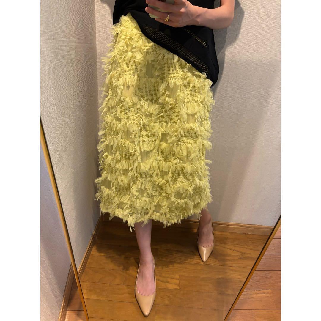 BAUM UND PFERDGARTEN フリンジ　スカート　イエロー