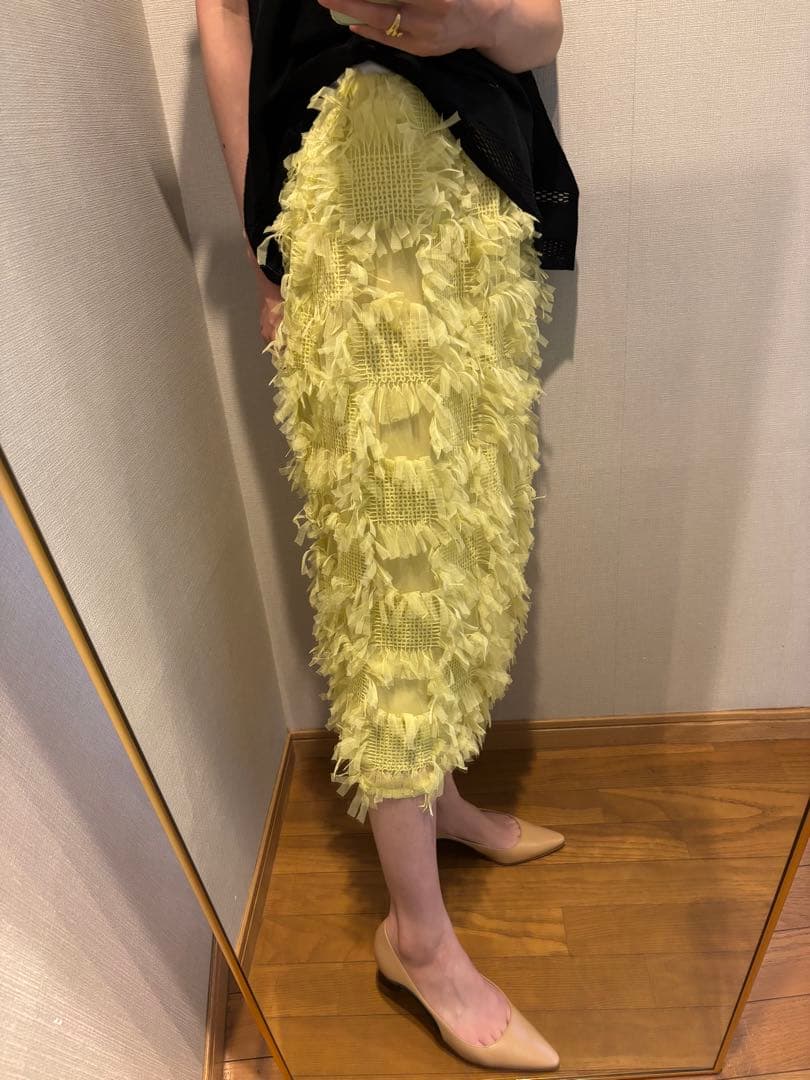 BAUM UND PFERDGARTEN フリンジ　スカート　イエロー