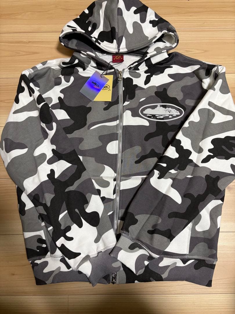 Corteiz グレー系迷彩 ジップアップパーカー