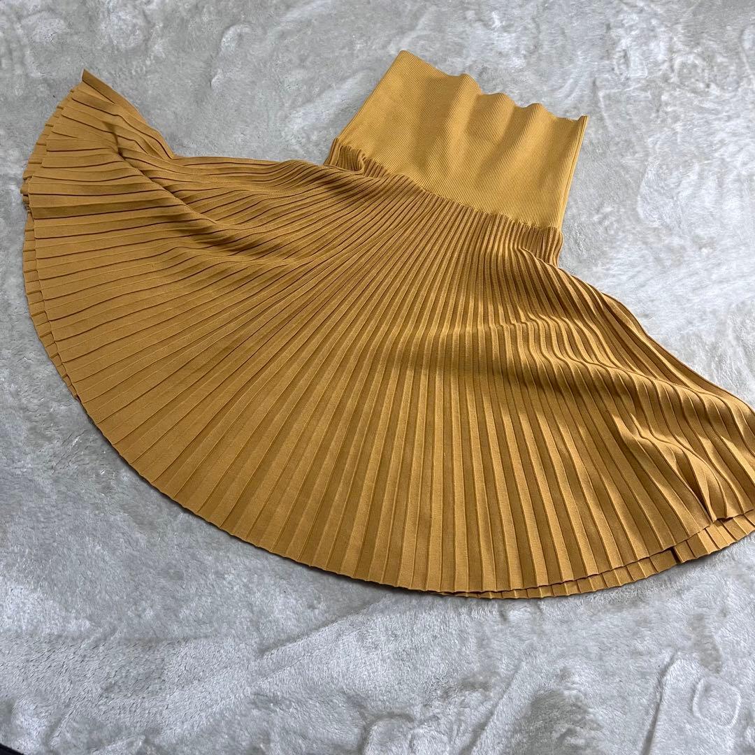 ピッキー　　リブニット　スカート　コットン、シルク