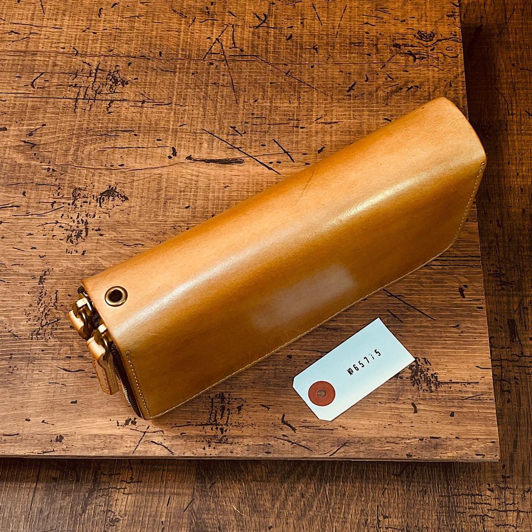 ブライドルレザー メンズ 長財布 ダブルファスナー ラウンドファスナー