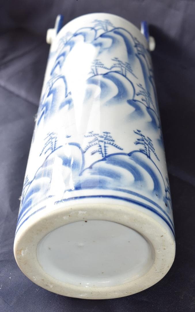 古美術・宝財、時代物、染色山水画、手瓶型花入れ、置物陶芸、手桶、花器