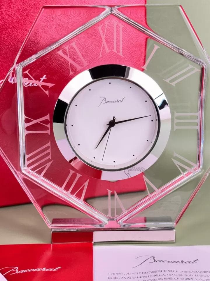 バカラ アルクール アビス デスククロック クリアガラス 箱付き[正規品]JPN