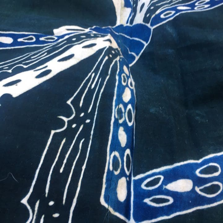 筒描き 藍染 風呂敷 4巾　布団　古布