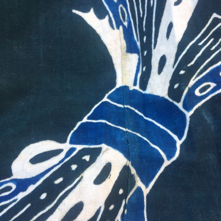 筒描き 藍染 風呂敷 4巾　布団　古布