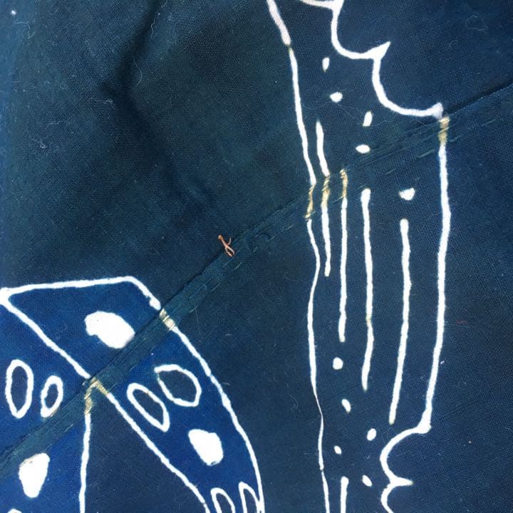 筒描き 藍染 風呂敷 4巾　布団　古布