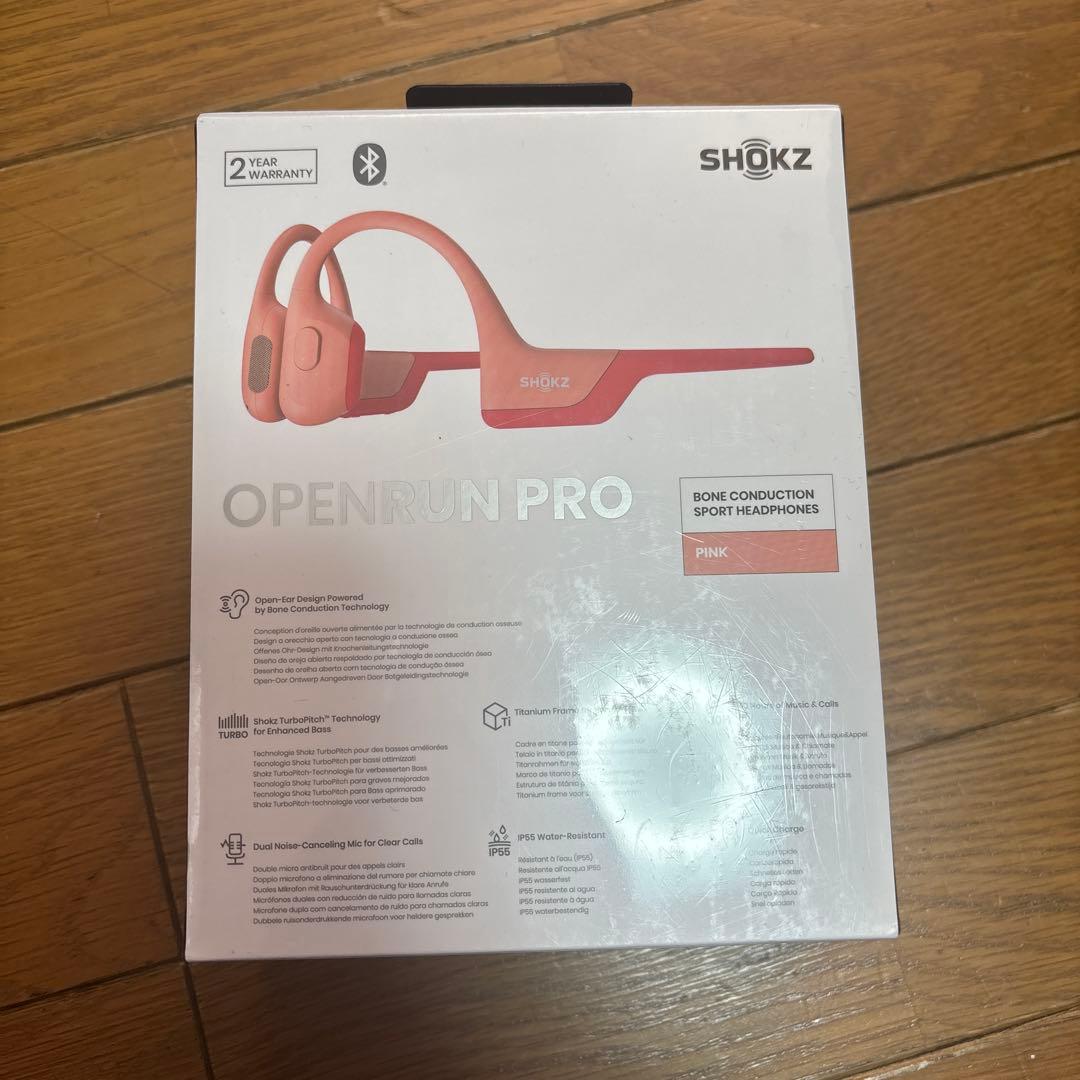 SHOKZ OPENRUN PRO 骨伝導イヤホン ピンク