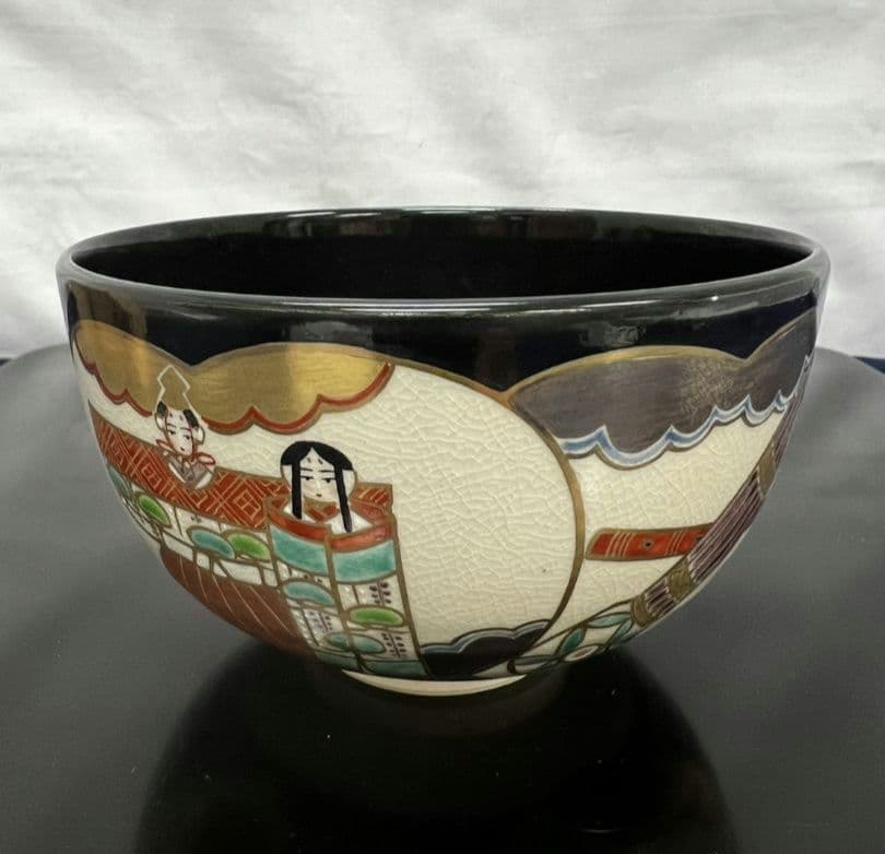 黒仁清写 雛文 茶碗 手塚桐鳳 茶道具