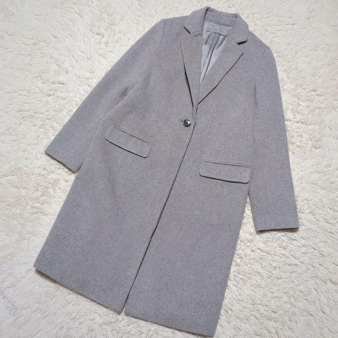 極美品！theory luxe　ウールロングチェスターコート　サイズ38　グレー