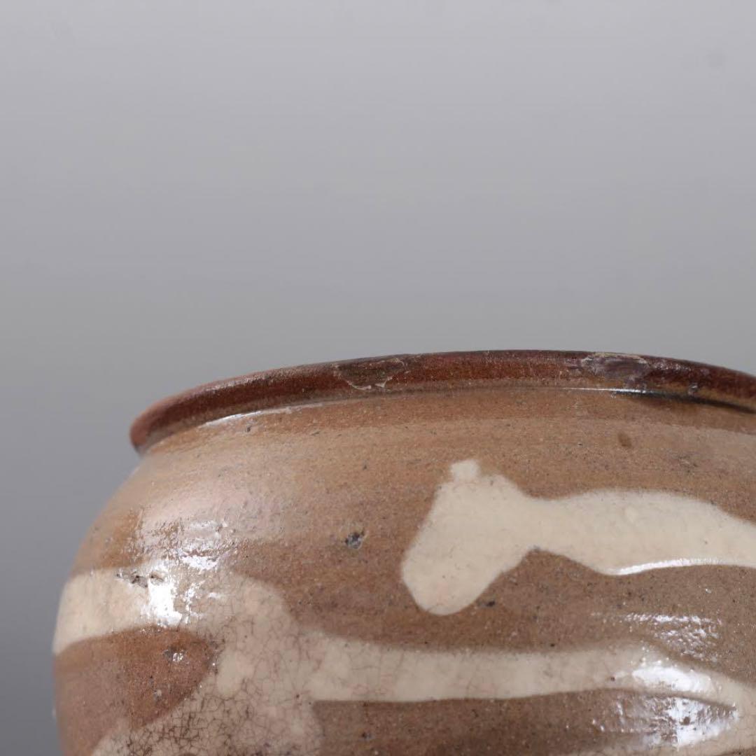 丹波 白化粧土流し 小壺 茶碗 古美術 古道具 アンティーク 古丹波